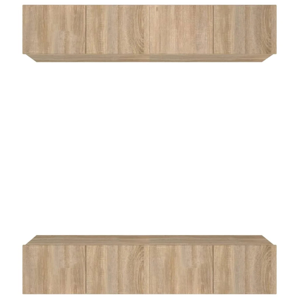 Mobile TV multimediale scaffale TV credenza mobile TV sala da pranzo soggiorno camera da letto 4 pezzi rovere Sonoma 80 x 30 x 30 cm legno ingegnerizzato marrone 02_0028757