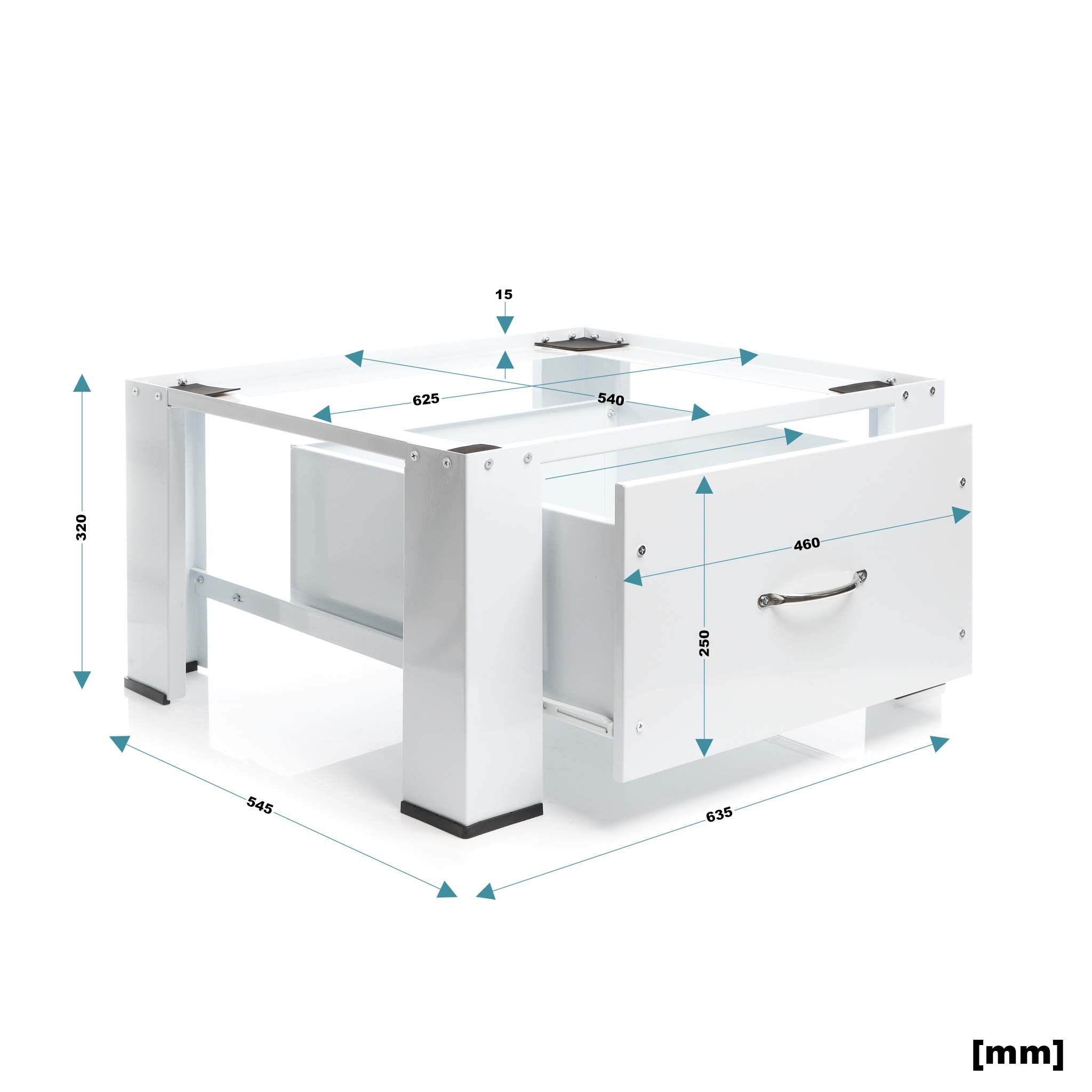 Base per lavatrice e asciugatrice max 150 kg Telaio porta lavatrice con cassetto
