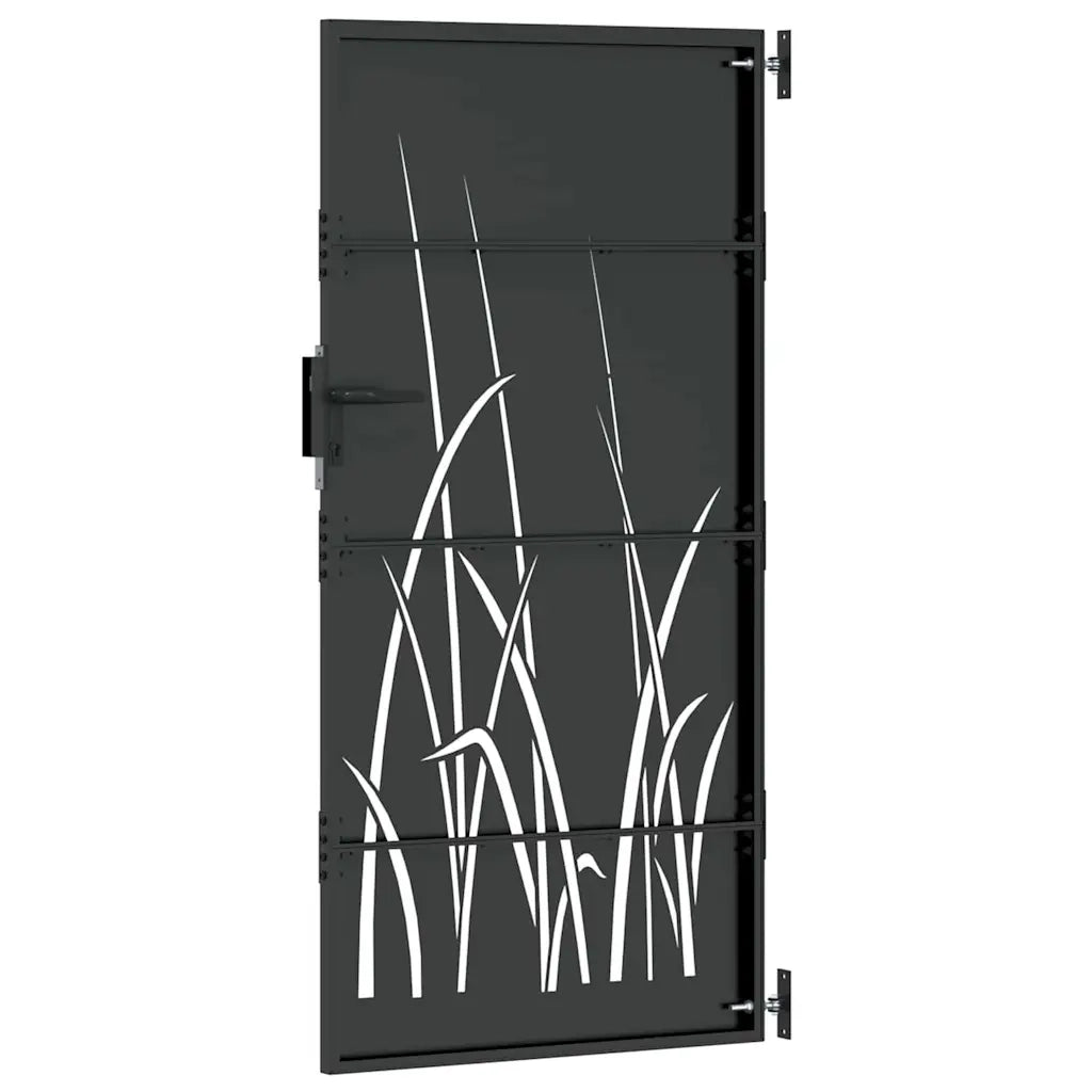 vidaXL Cancello da giardino con blocco Nero 105 x 175 cm