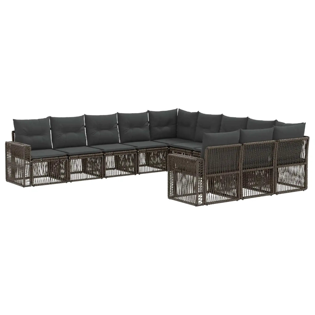 Set Divano da Giardino 11 pcs Grigio e Grigio Scuro polyrattan 3435263