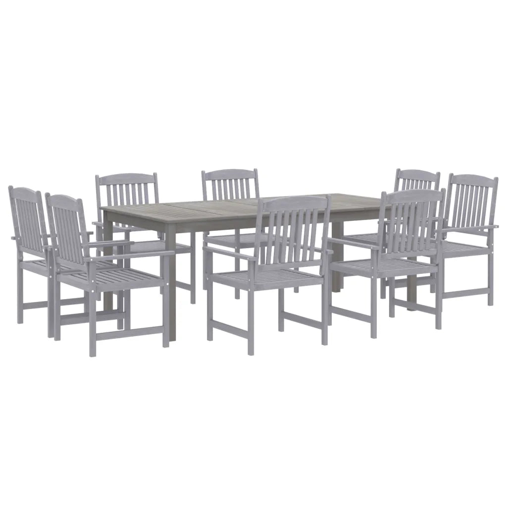Set da Pranzo da Giardino 9 pz Legno Massello di Acacia Grigio 3098683