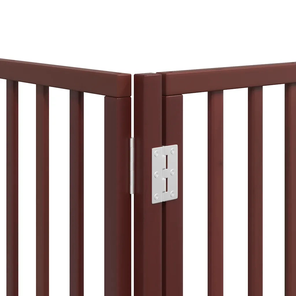 Cancello Cani Porta Pieghevole Marrone 10 Pannelli 800cm Pioppo 3155583