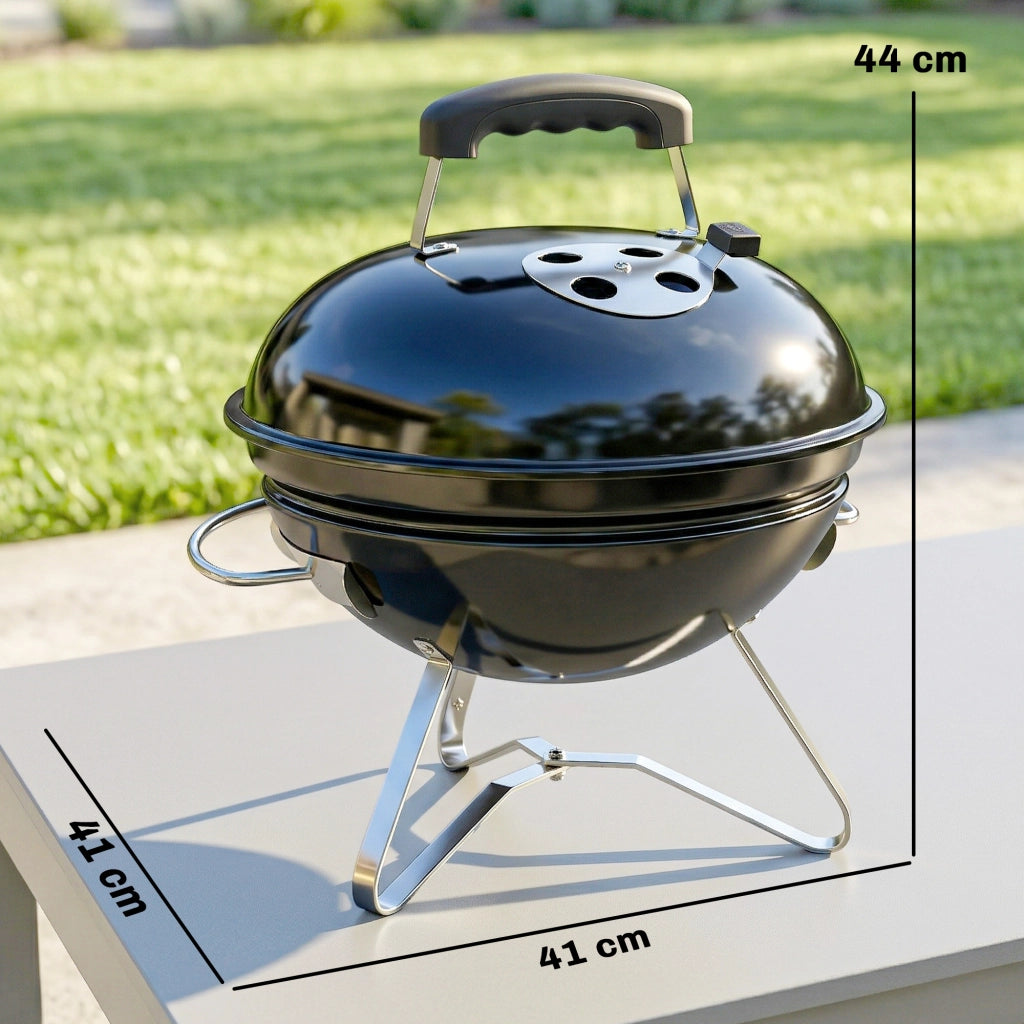Barbecue portatile a carboncino con coperchio ¨C zephmum ¨C 41x41x44 cm nero