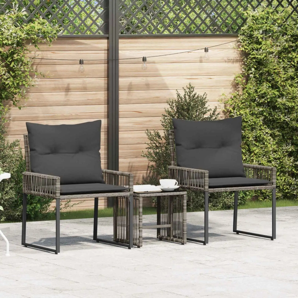 Set di Mobili da Esterno 7 pz | Set Salotto da Giardino Grigio e Grigio Scuro polyrattan