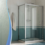 Box Doccia Angolare 75x110 cm 1 Anta Scorrevole in Cristallo Opaco 6mm H185 Fosterberg Kolding Duo