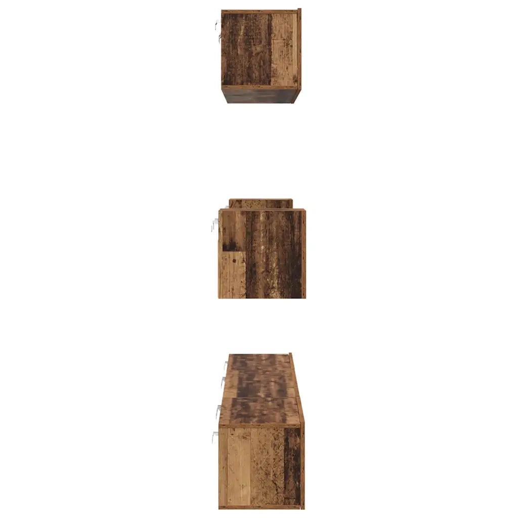 vidaXL Set mobile TV 7 pcs Legno vecchio 80 x 30 x 30 cm