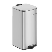 SONGMICS Pattumiera da Cucina, Cestino da 30 L, Cestino a Pedale in Acciaio, con Secchio Interno, Chiusura Morbida e Resta Aperto, Argento Metallizzato LTB593E01