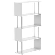 Libreria Scaffale Moderna 4 Ripiani in Legno e Metallo ¨C zephmum ¨C 80x30x145 Bianca