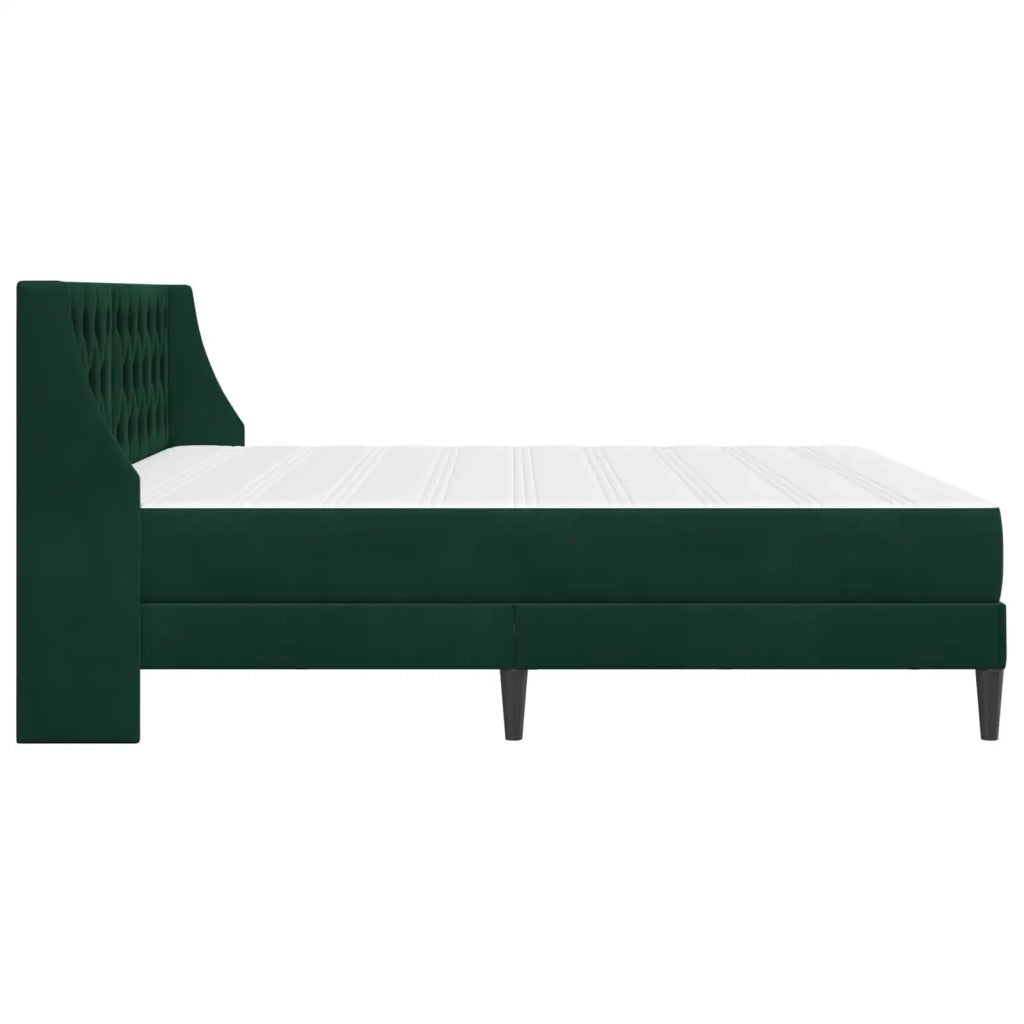 Struttura letto con materasso Verde Scuro 200 x 200 cm Velluto