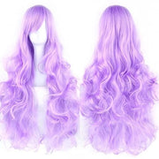 Pruika per Cosplay 80cm - Capelli in Sintetico Krullanti - Resistente al Calore - Luccicanti Naturali - Per Donne - Con Coda di Cavallo