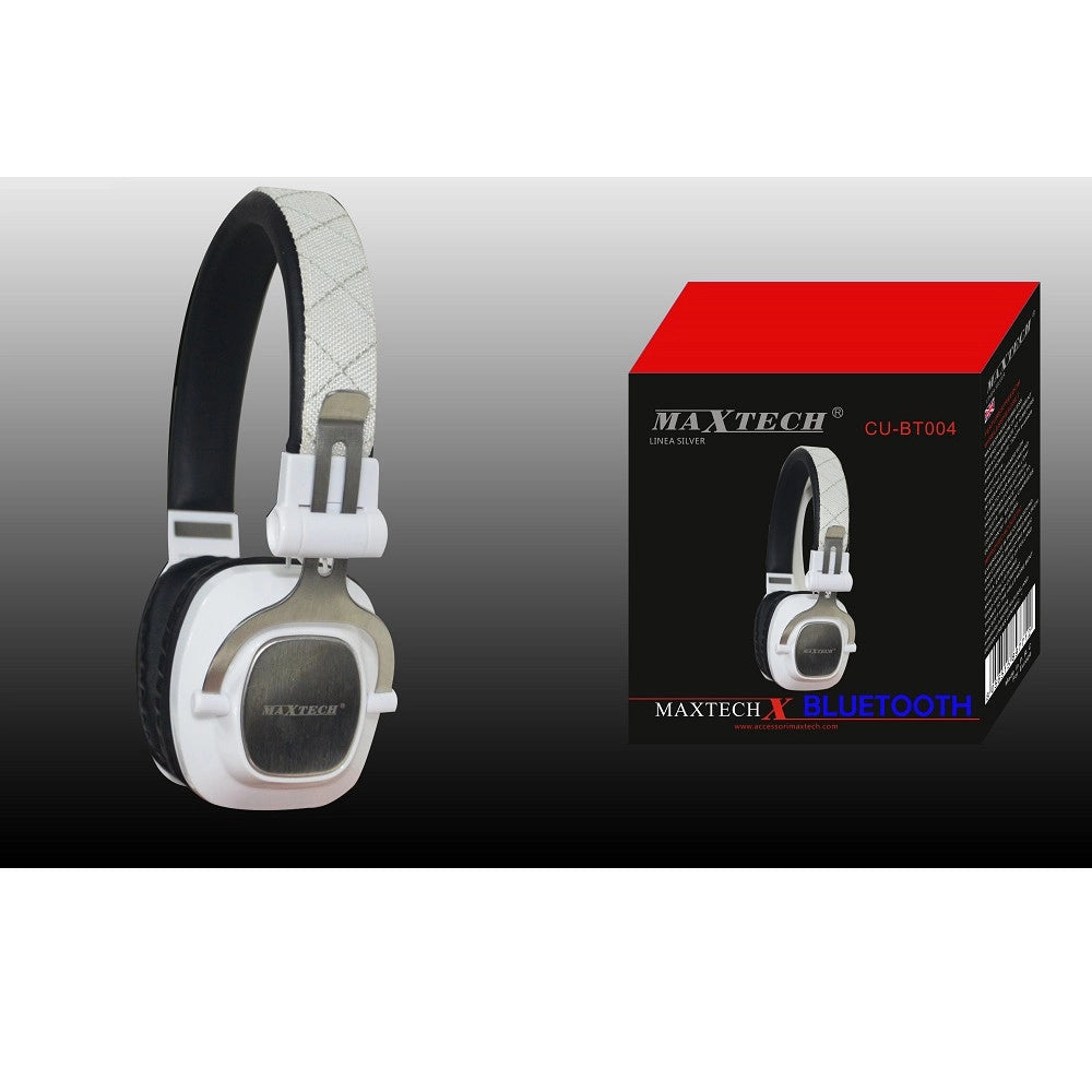 Trade Shop - Cuffie Bluetooth Senza Fili Con Cavo Jack Per Pc Smartphone Musica Maxtech Cu-bt004 -