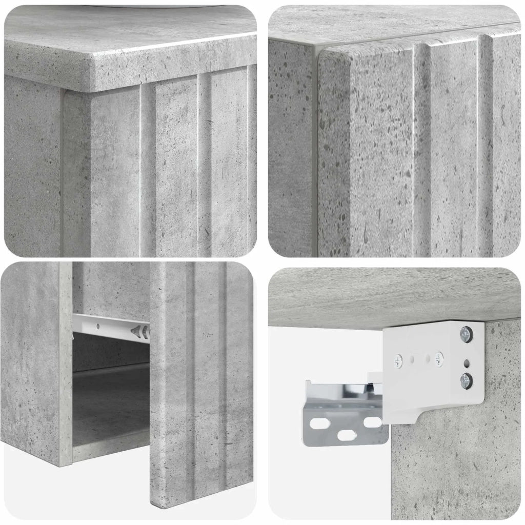 Set di mobili per il bagno 2 pz Grigio Cemento 3406136