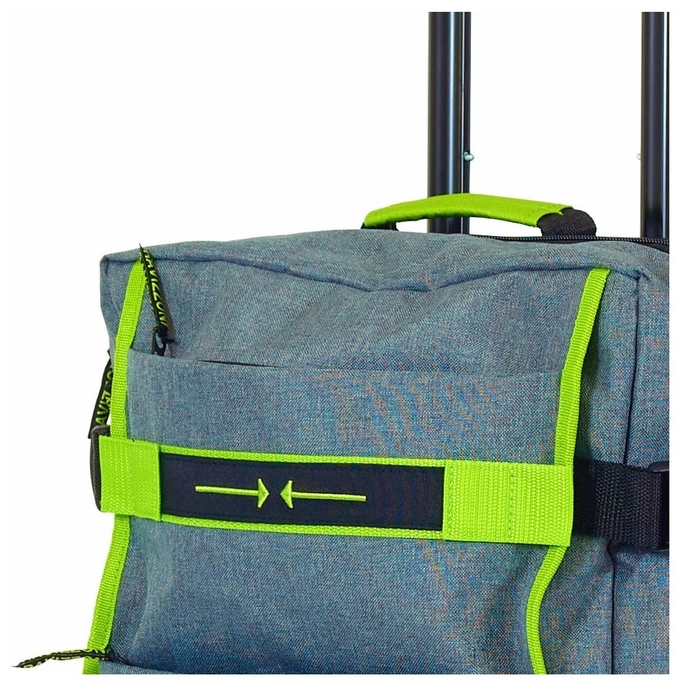 Trolley valigia da cabina in poliestere salvaspazio 55x40x20 cm grigio verde Everon