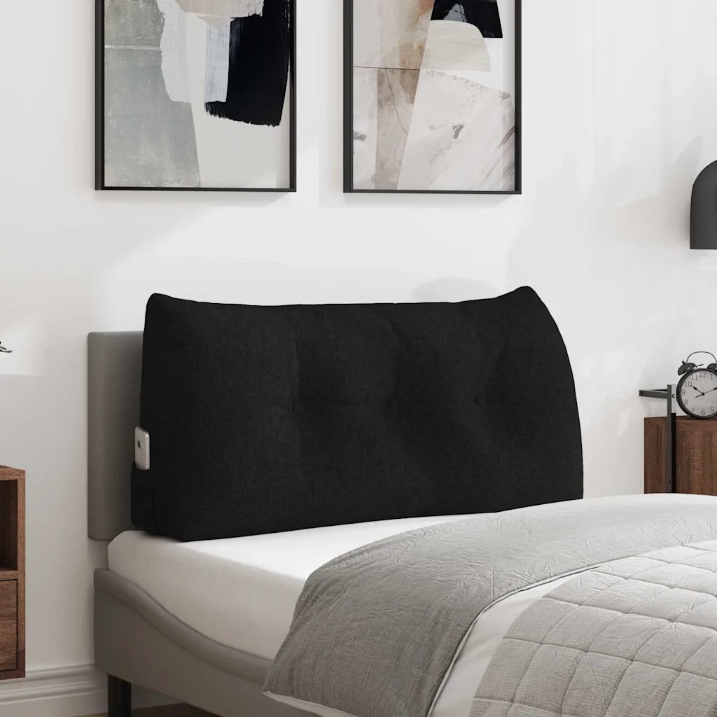Cuscino per Schiena Nero 100 x 24 x 50 cm Tessuto