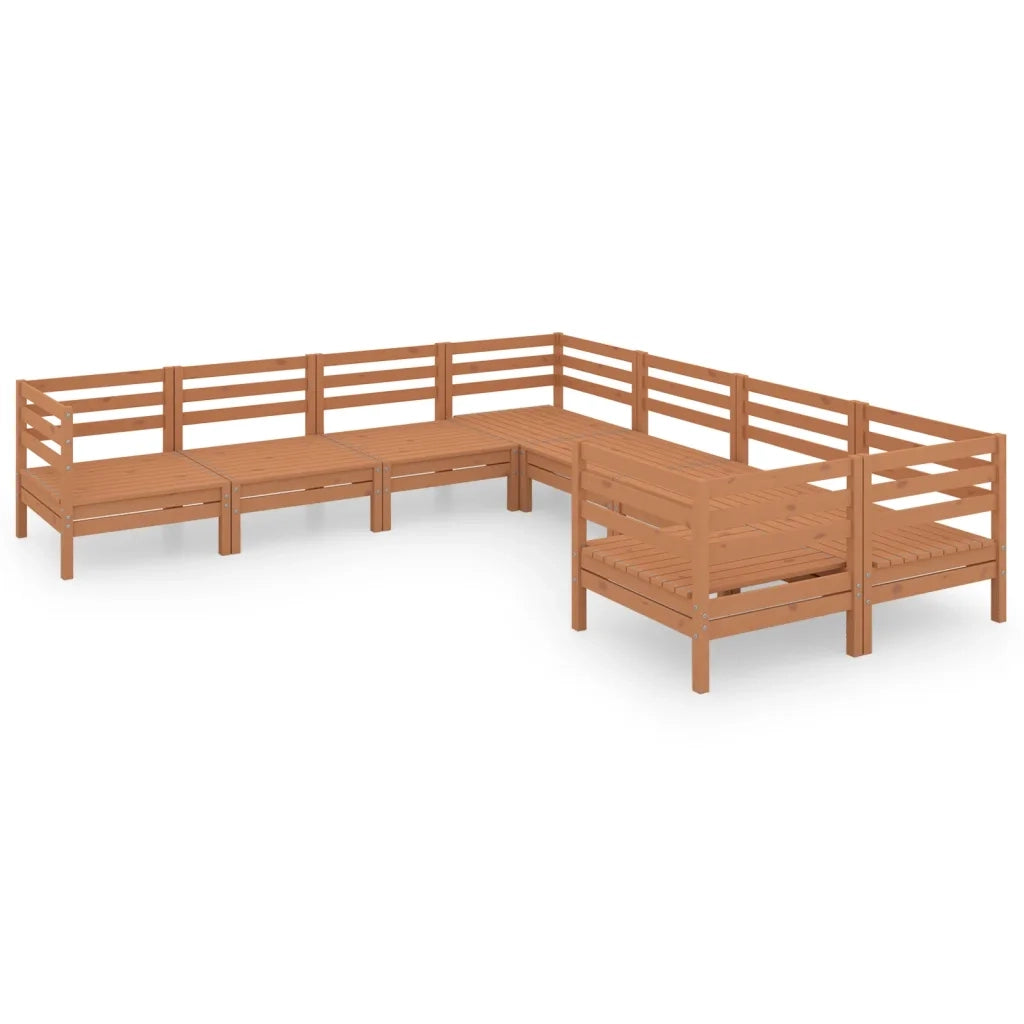 Set Divani da Giardino 8 pz in Legno Massello di Pino Miele cod mxl 36739