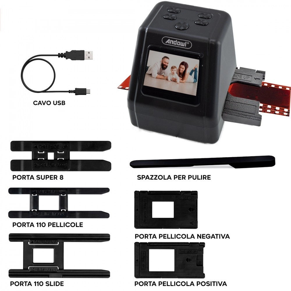 Trade Shop - Mini Scanner Digitale Per Pellicole Diapositive Negativi Film Portatile Q-smr1 -