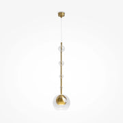 Lampada a Sospensione Ros Moderna Metallo Ottone Trasparente IP20