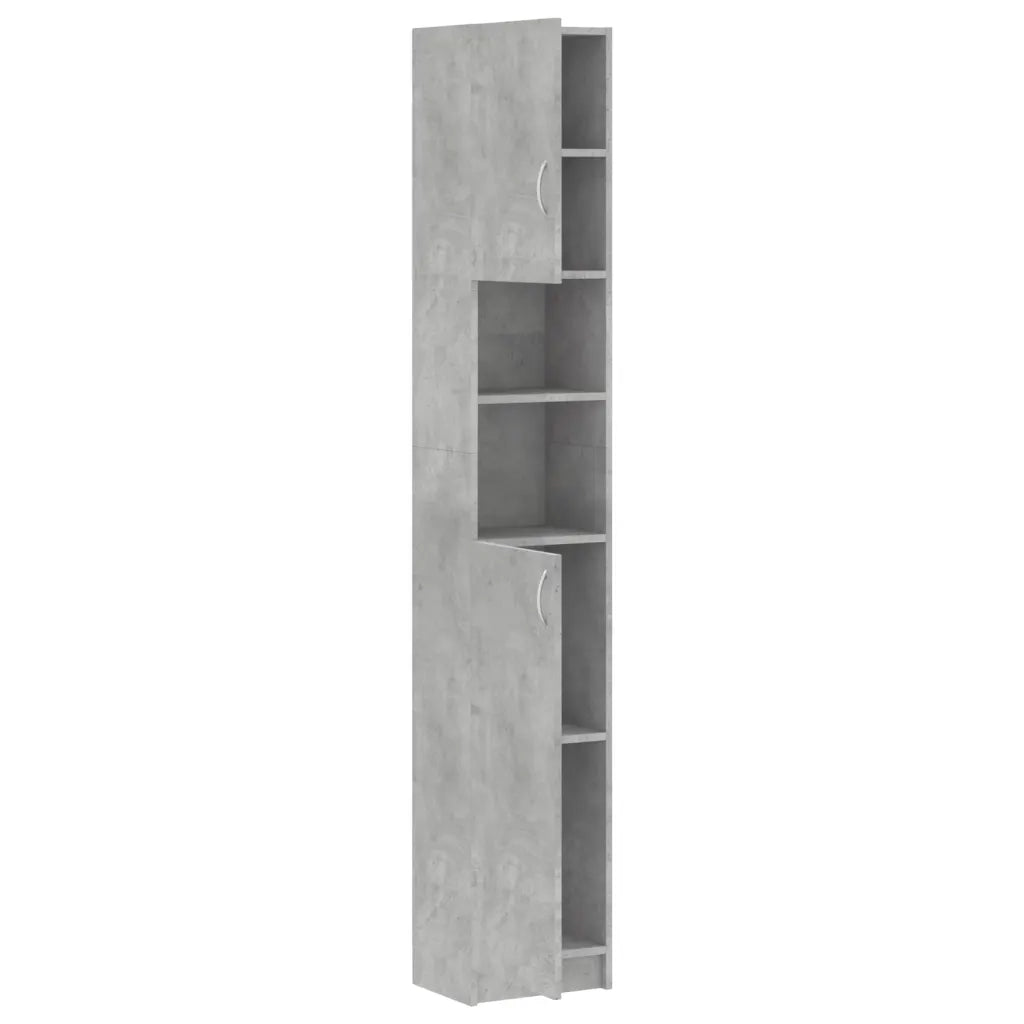 Mobile da Bagno Grigio Cemento 32x25,5x190 cm Legno Ingegnerizzato 802880