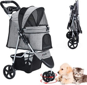 Carriola per cani 15 kg pieghevole - Carriola per cani con contenitore di stoccaggio - grigio - Codice prodotto: 123456 - Peso: 15 kg - Materiale: Materiale leggero - Dimensioni: 120 x 60 x 40 cm (aperto) - 40 x 60 x 40 cm (chiuso)
