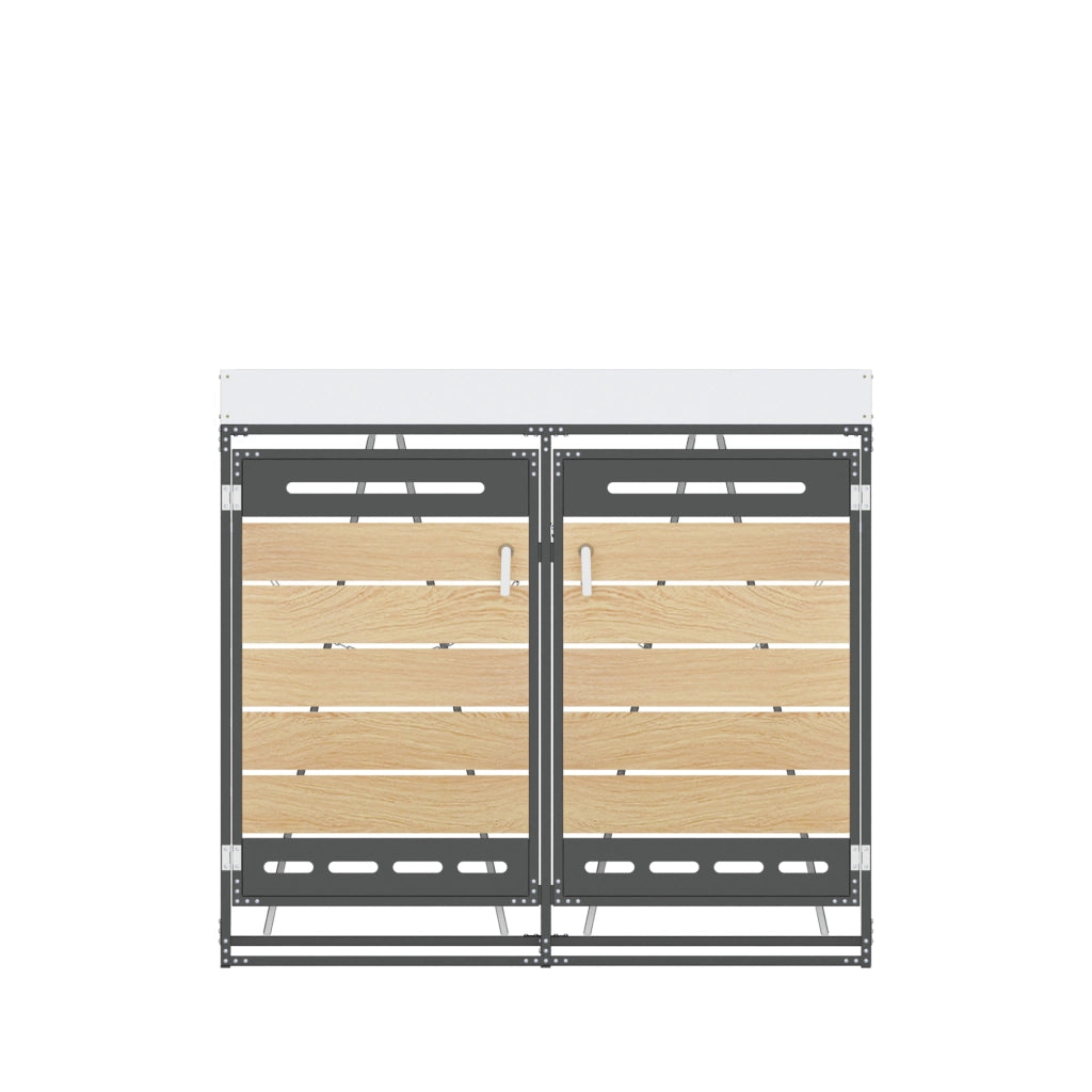 Box Portarifiuti con Fioriera ¨C MINIMAL ¨C Legno, Metallo, con Serratura