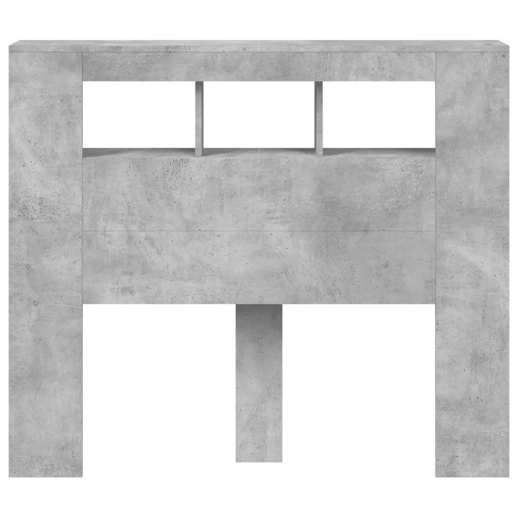 Testiera | Testata LED Grigio Cemento 120x18,5x103,5 cm Legno Multistrato