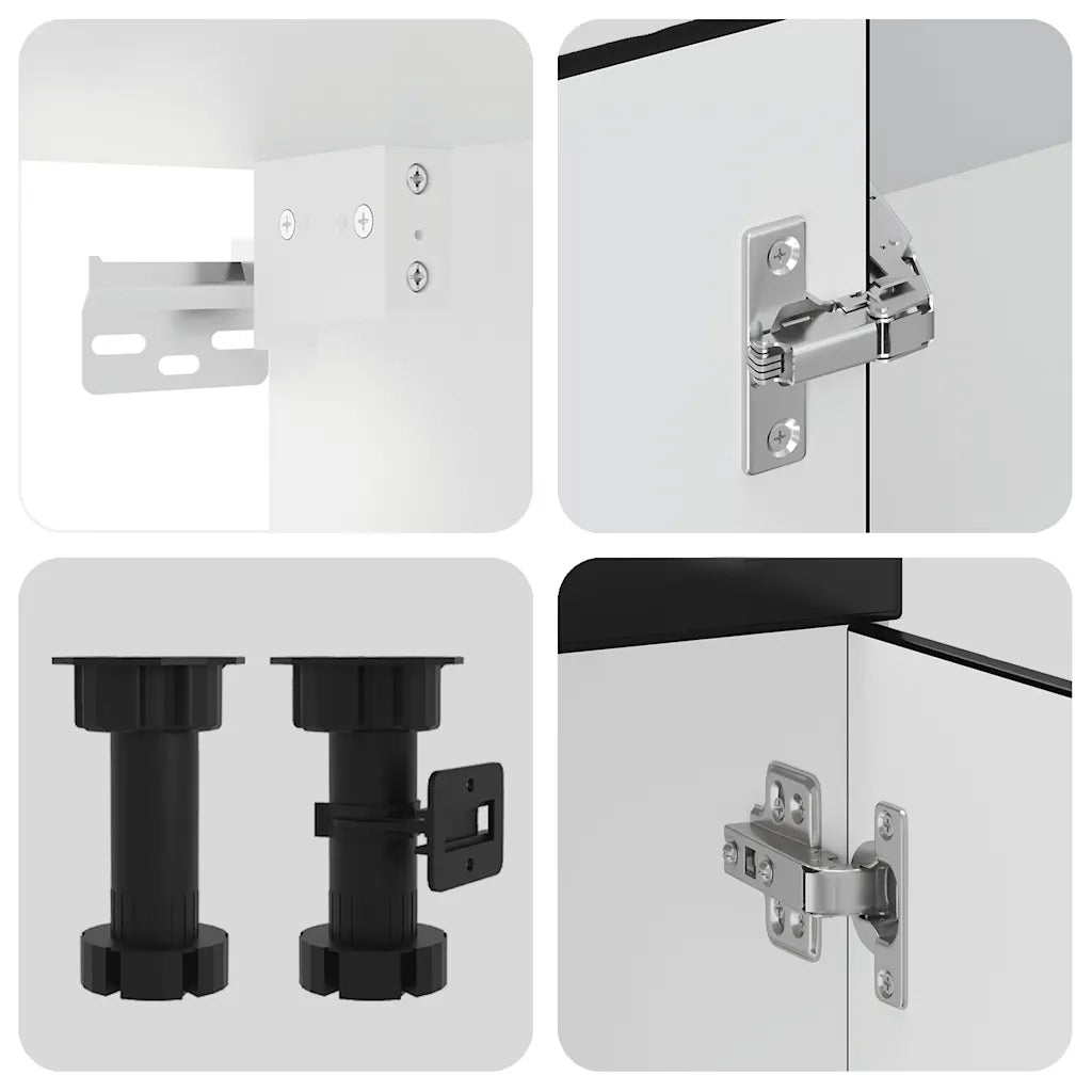 Set Mobili da Cucina 7 pz Kalmar Neri Legno Multistrato 3314732