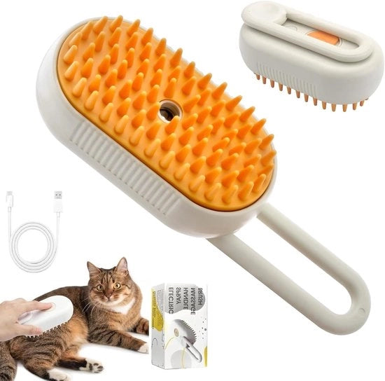 Spazzola a Due in Uno con Vapore Acqua per Gatti e Cani