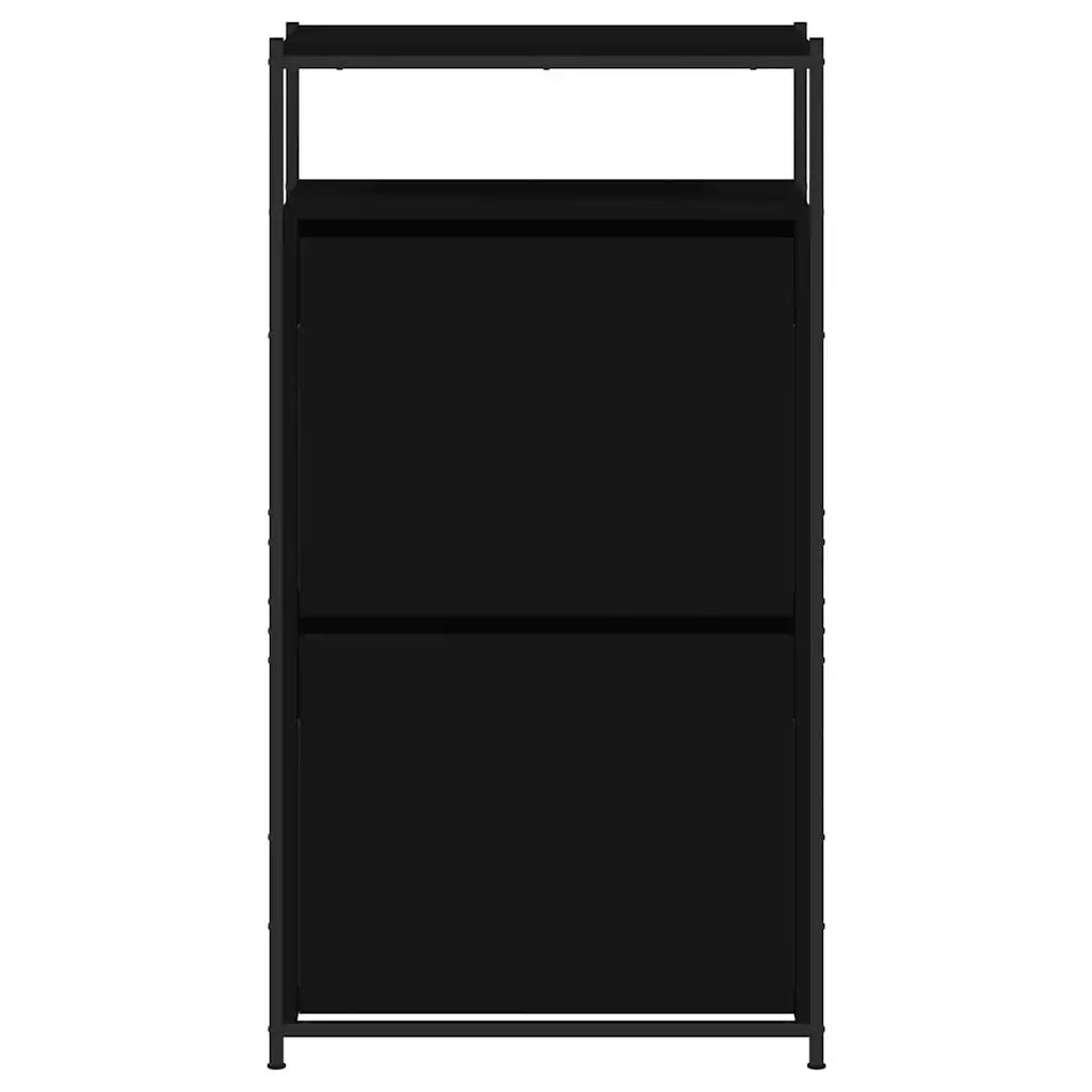 Scarpiera-Scaffale per scarpe Nera 60x34x112 cm in Legno Multistrato