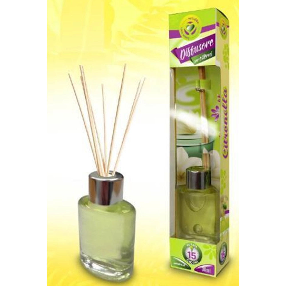 Trade Shop - Set 12pz Diffusore Profumato Con Bastoncini Da 30 Ml Citronella Per Esterni 40047se -