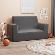 Divano per Bambini a 2 Posti-Sofa-Divanetto Antracite in Morbido Peluche 482090