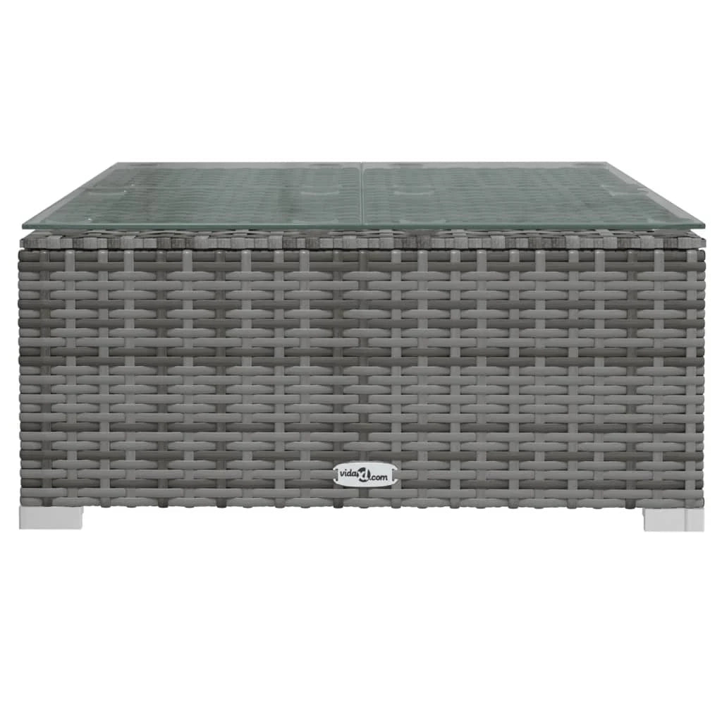 Set di mobili da giardino in polyrattan 5 pz con cuscini grigio 02_0016434