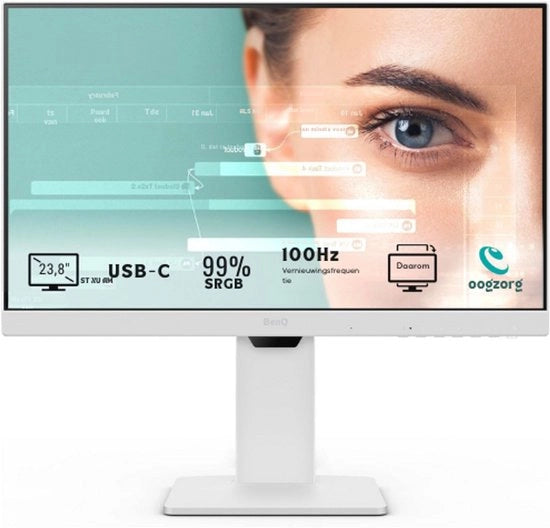 Monitor da Ufficio per Casa - 24" IPS - 1080p - FHD - USB-C 65W - 100Hz - Eye-Care - Design Ergonomico - Hub USB - Catena Daisy - 99% sRGB - HDMI - DisplayPort