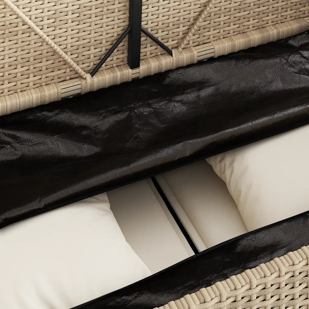 Panca da Giardino con Cuscini-Sgabello-Panca da esterno Beige in Polyrattan 765304