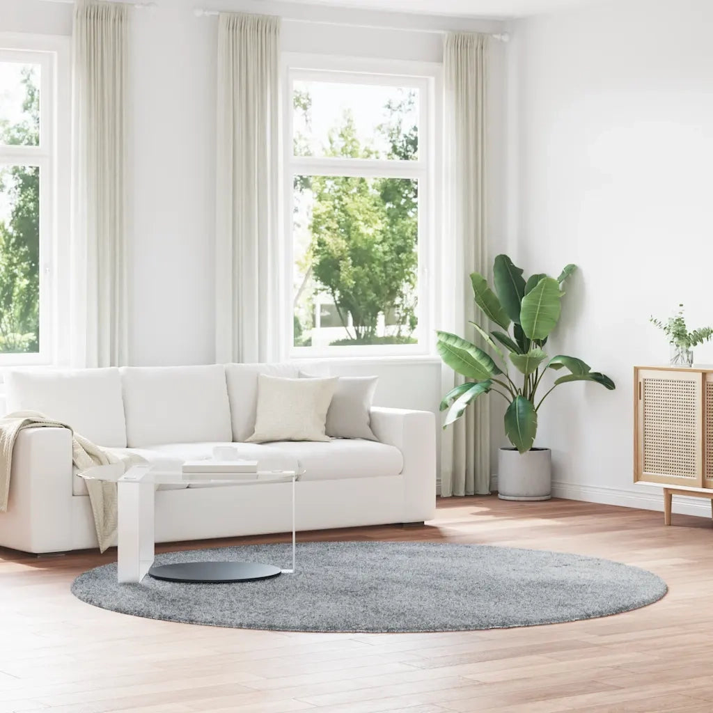 Tappeto Shaggy a Pelo Lungo NAVARRA Grigio Chiaro 240x240 cm 4102930