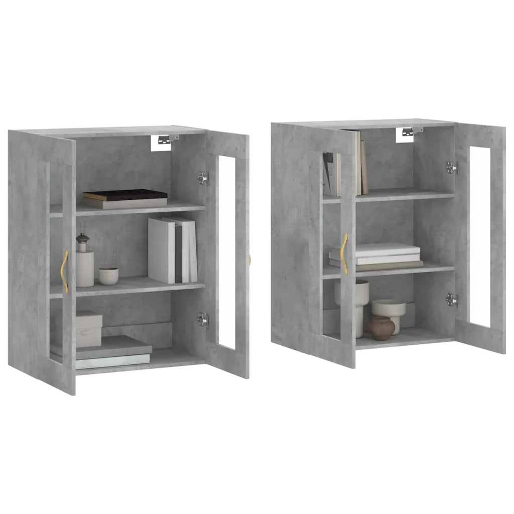 Armadietti a Parete 2 pz Grigio Cemento in Legno Multistrato CFW9461751