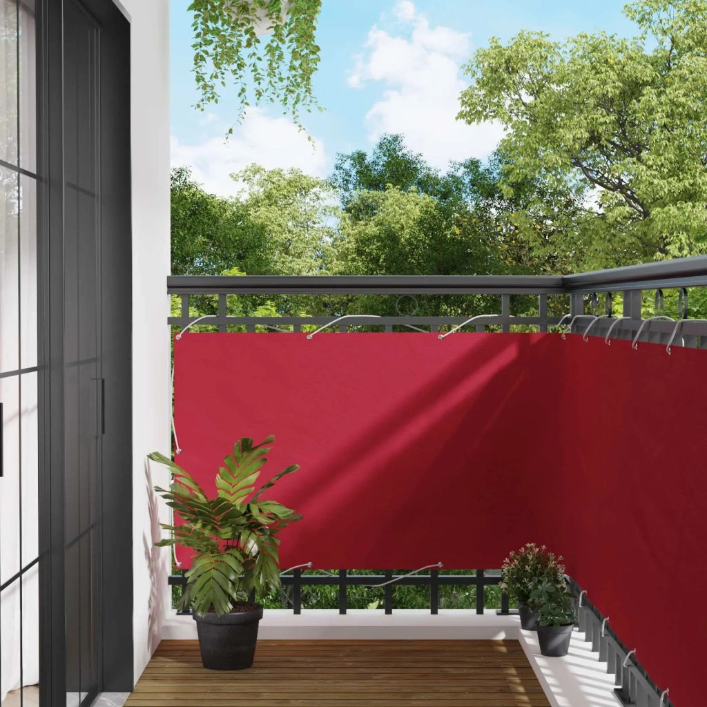 Schermo da balcone | Paravento da Balcone Rosso 100 x 700 cm Tessuto Oxford