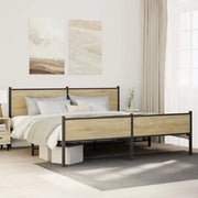 Giroletto senza Materaso in Metallo Rovere Sonoma 193x203 cm