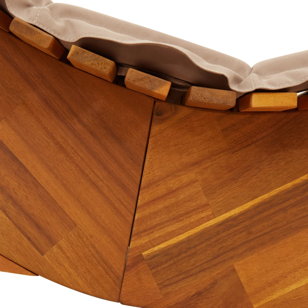 Lettini Prendisole Dondolanti con Cuscini 2 pcs Legno Massello di Acacia