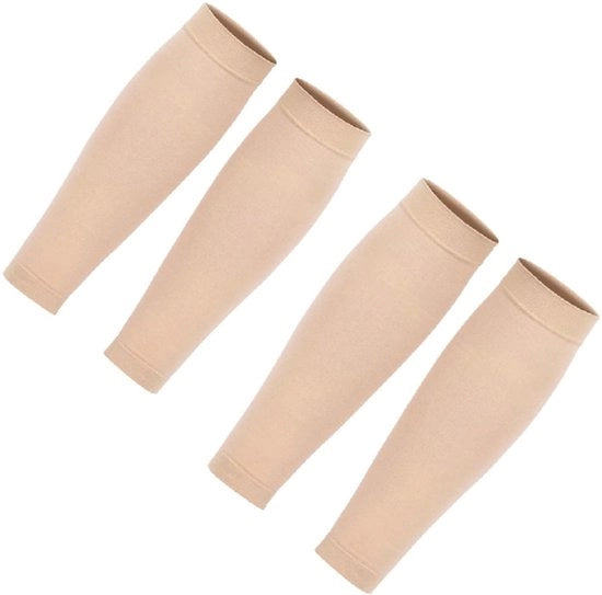 Compressi per la gamba - 2 Pair - Supporti compressivi - Anti-curva - Respiranti - Tessuto elastico morbido - Cuffie di cotone