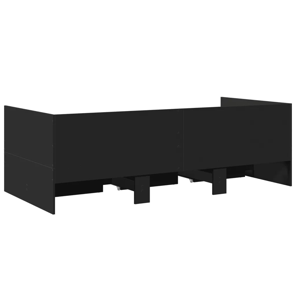 Divano Letto con Cassetti senza Materasso Nero 75x190 cm 3280833