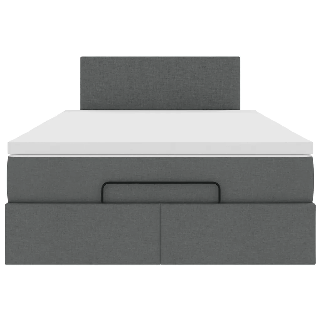 Pouf Letto con Materasso e LED Grigio Scuro 120x200 cm Tessuto 3312216