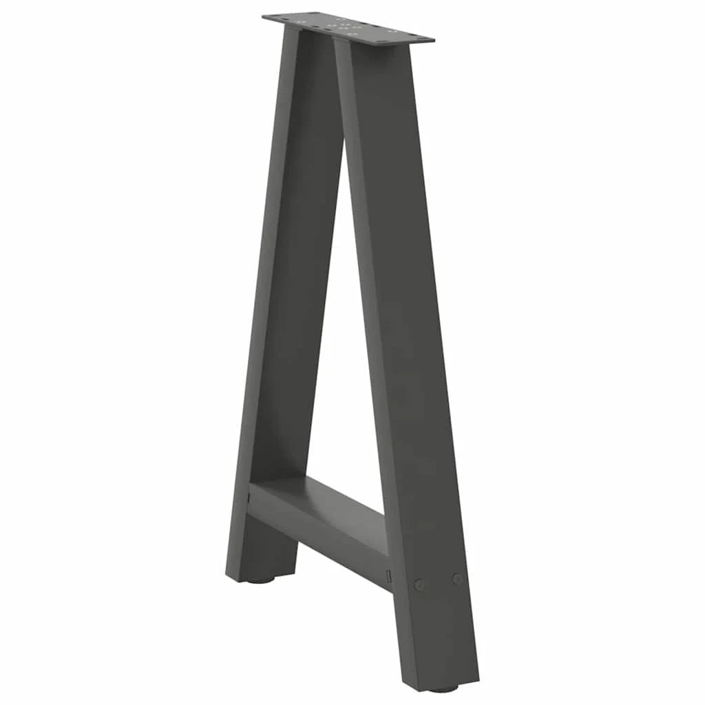 Set di 2 gambe per tavolo da pranzo a forma di A 50 x 72-73 cm con piedini regolabili design moderno in acciaio antracite 02_0057124