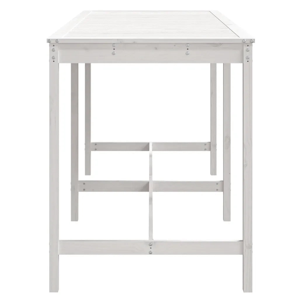 Tavolo da Giardino Bianco 203,5x90x110cm Legno Massello di Pino 824103