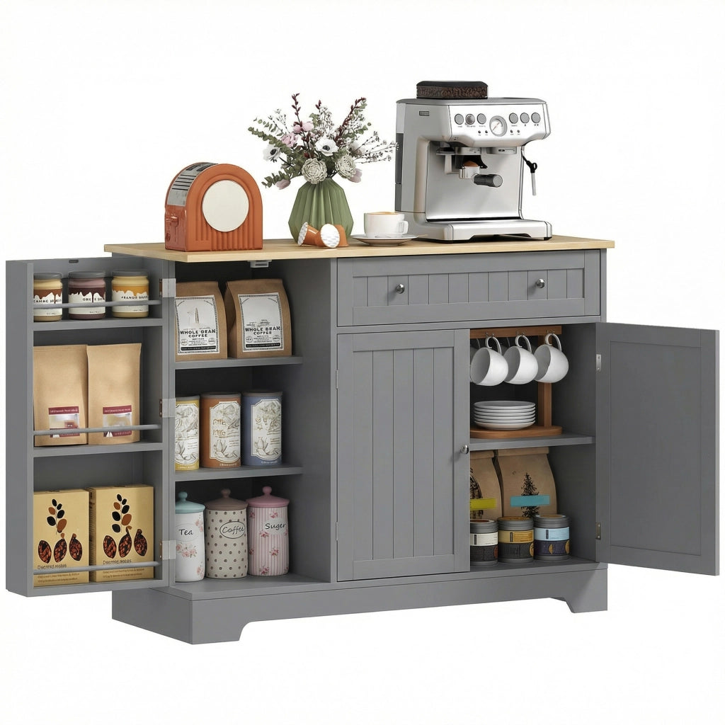 Armadio Cucina con Ripiani Aggiustabili ¨C zephmum ¨C Grigio 105x40x83 cm