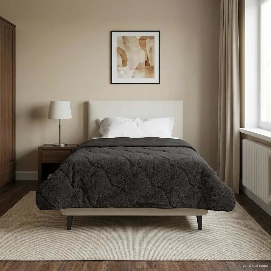 Duvet Invernale Trapuntato Antracite 135 x 200 cm 42026306