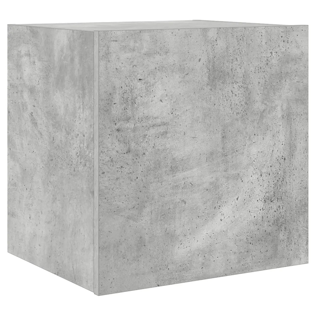 Mobili TV a Parete con Luci LED 2pz Grigio Cemento 40,5x35x40cm 837253