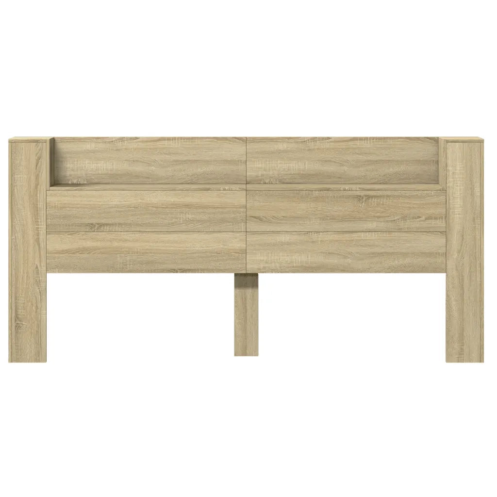 Testiera con Contenitore a LED Rovere Sonoma 220x16,5x103,5 cm