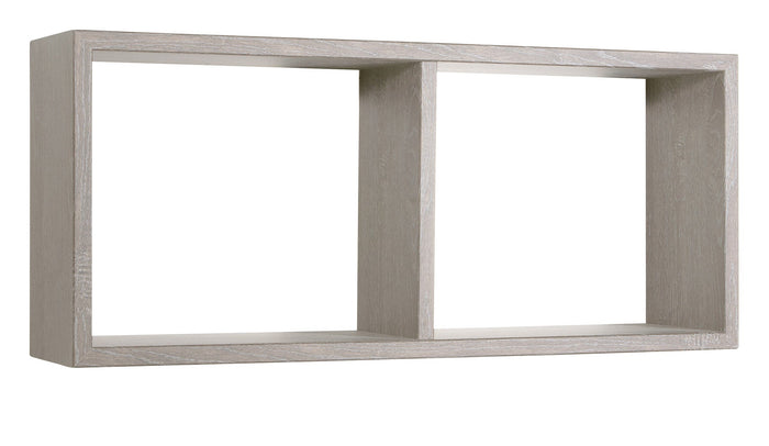 Mensola Rettangolare 2 Scomparti da Parete 70x30x15,5 cm in Fibra di Legno Morgana Rovere Grigio New