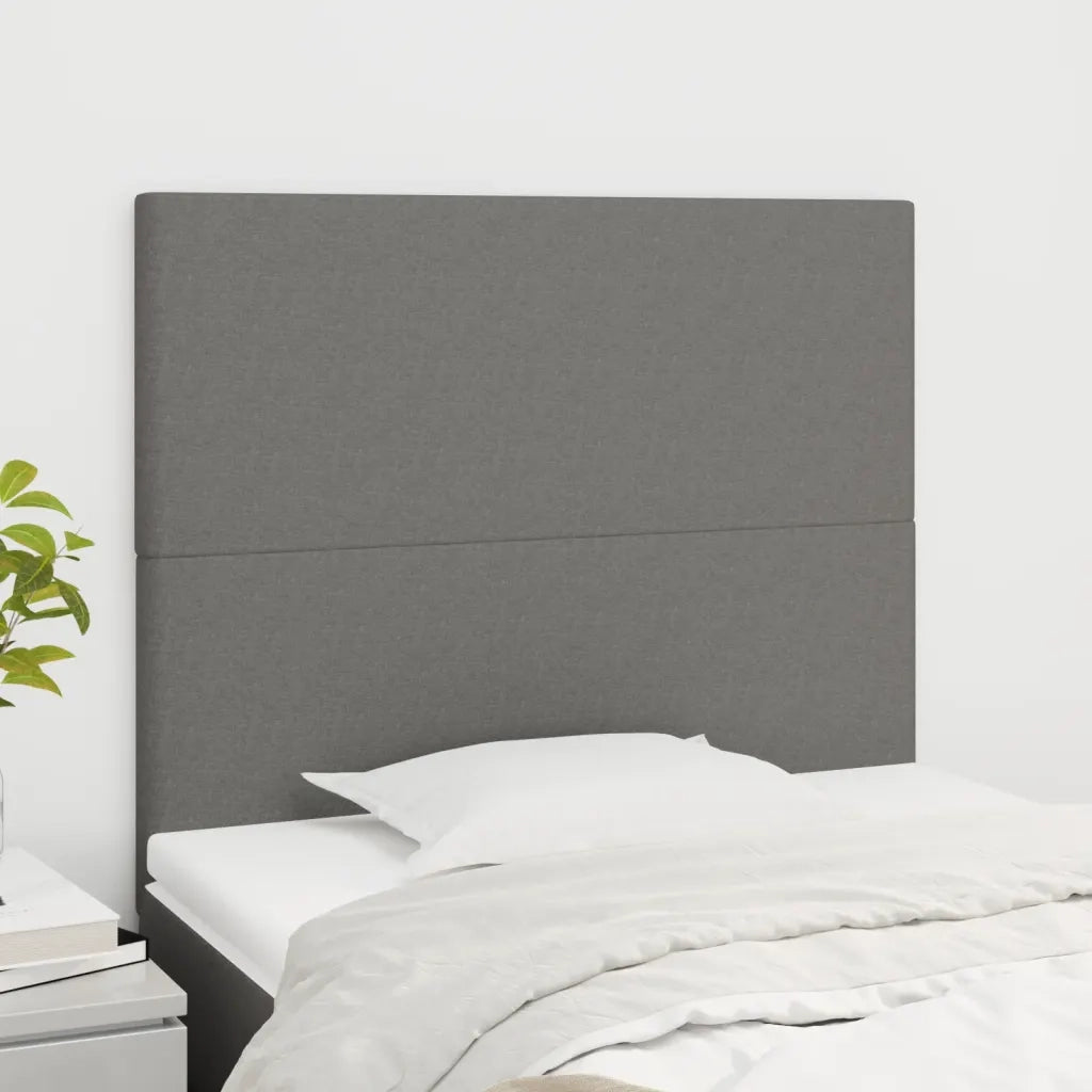 Testiera | Testata Grigio Scuro 100x5x118/128 cm Tessuto