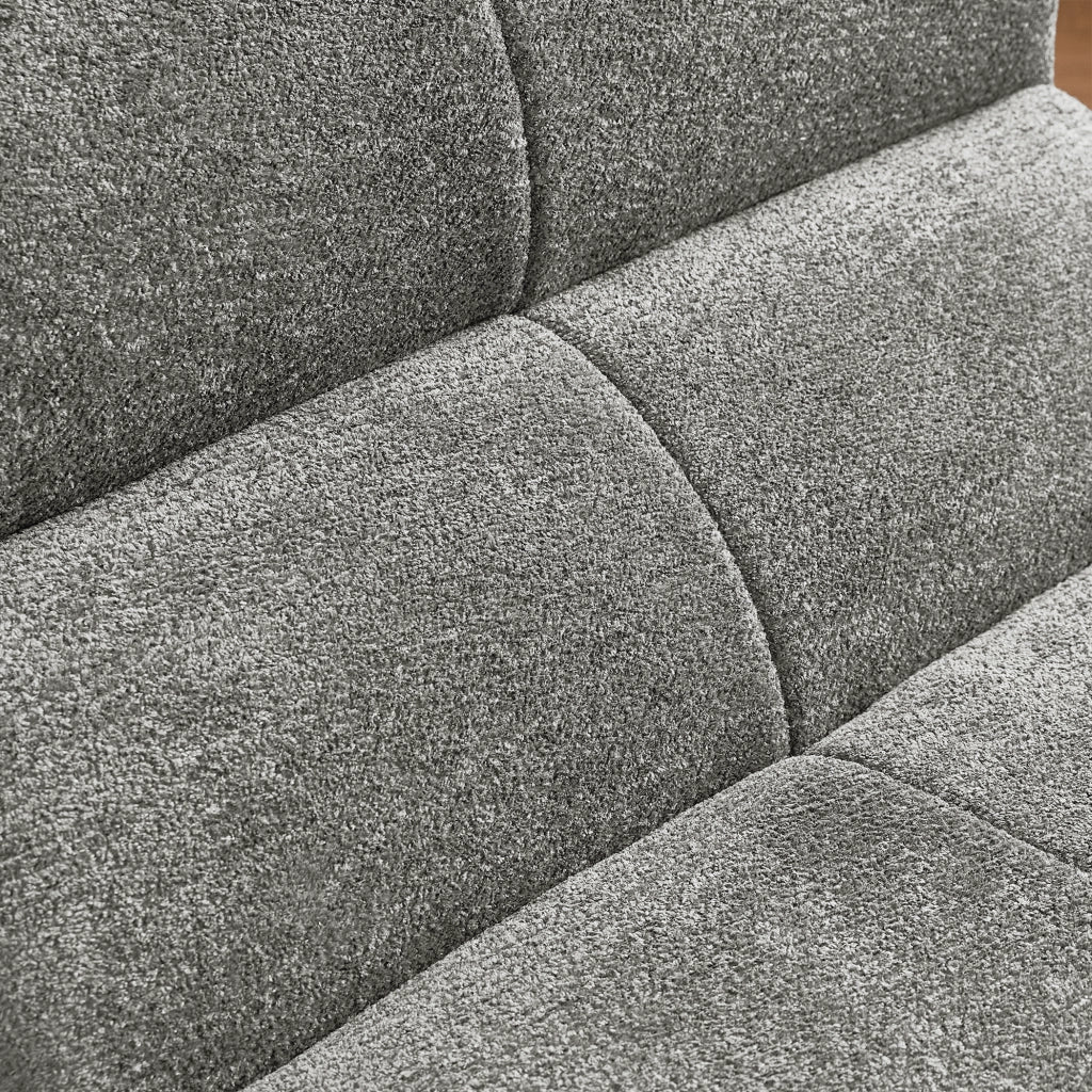 Poltrona singola compressa in velluto grigio chiaro 94x110x79 cm con schiuma ad alta densità